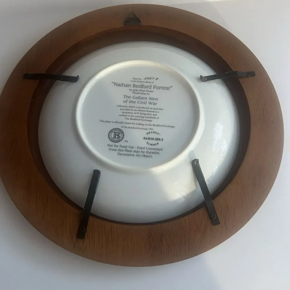 Nathan Bedford Forrest Civil War Collector Plate Framed Bradford Exchange 1994